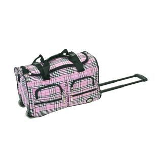 Rockland Fox Luggage  22 ROLLING DUFFLE BAG, PINK CROSS