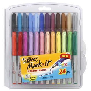 BIC  Mark It Permanent Markers, Fine, Color Collection, 24 markers