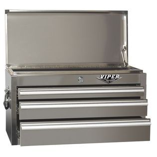 Viper Tool Storage  26 3 Drawer 304 Stainless Steel Top Chest