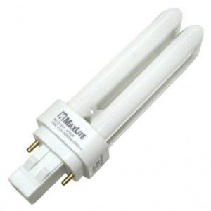 MaxLite MLD13/41 CFL Light Bulb, 13W Bi Pin Double Tube 4100K   860 Lumens