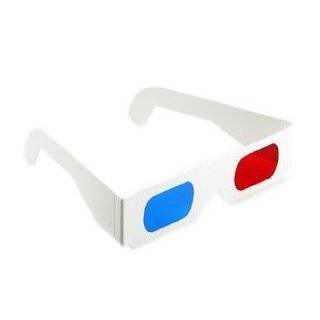 3D Glasses   Red and BLUE Anaglyph (1 Pair white cardboard frames)