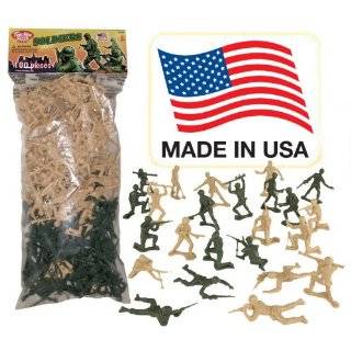 Tan vs Green TimMee Plastic Army Men 100 Piece Set of 2 inch Toy 
