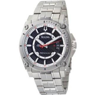   Mens 96B133 Precisionist Champlain Black Dial Steel Bracelet Watch