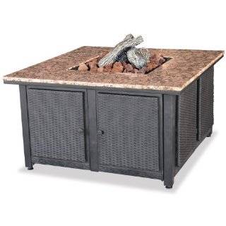 Uniflame GAD1200B LP Gas Outdoor Firebowl with Granite Mantel with 