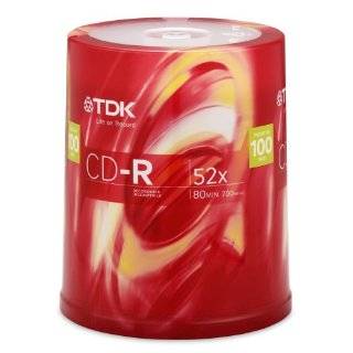  TDK 700 MB 80 Minute CD R Spindle (100 Discs) Electronics