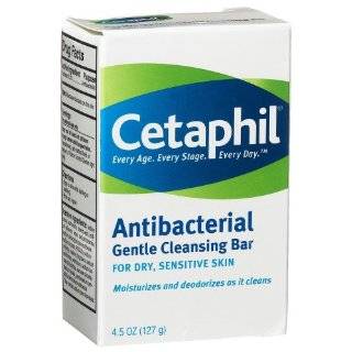 Cetaphil Antibacterial Gentle Cleansing Bar, 4.5 Ounce Bar (Pack of 6)