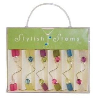   Stylish Stems Wine and Drink Charms, Multi Color