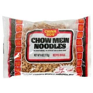 China Boy Chow Mein Noodles, Wide, 6 Ounce Bags (Pack of 12)