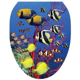 Toilet Tattoos TT 1016 O Coral Reef Decorative Applique For Toilet Lid 