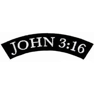 John 316 Patch Religious Embroidered Iron On Christian Biker Rocker 