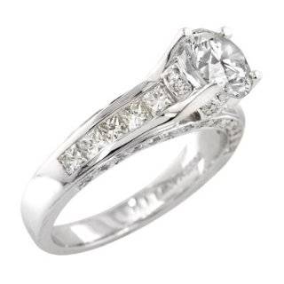   Engagement Ring Round Pave Antique 14k White Gold DALES Jewelry