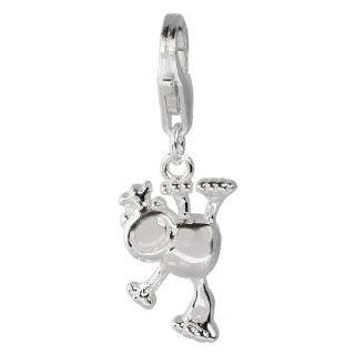 SilberDream Charm frog king, 925 Sterling Silver Charms Pendant with 