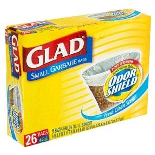Glad Small Garbage Bags with Odor Shield, 4 Gallon 26 bags
