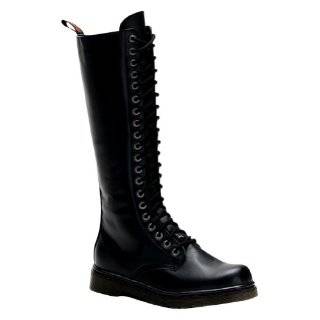 MENS Knee High Boots Gothic Style Lace Up Combat Boots With Zipper