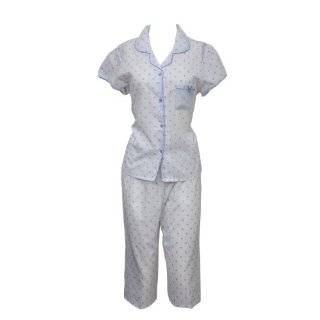Womens / Ladies Short Sleeve Flower Pattern Nightwear Top and Cropped 