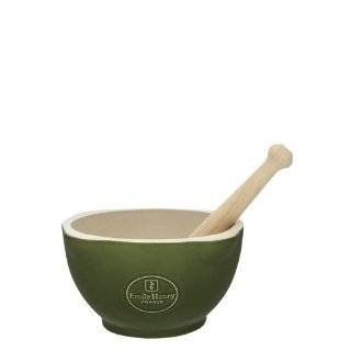 Emile Henry Classic Mortar and Pestle   Olive