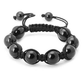   12mm 8 Mens Black Obsidian Mala Power Bead Stretch Bracelet Jewelry