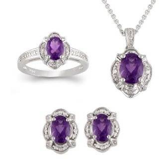  Amethyst jewelry set, Purple Rose 16.3 L Jewelry