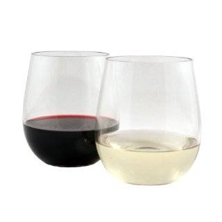 Set of Four Stemless Wine Glasses  Shatterproof, Reusable, and 