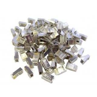  QVS 100pcs CAT6 RJ45 50u Crimp Connectors with Wire 