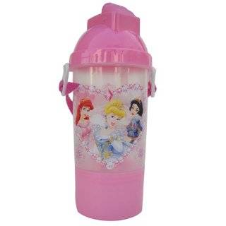 Princess Kids Pink Snack N Sip Pop Up Straw Canteen Bottle