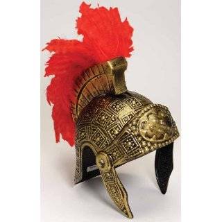 Roman Costume Helmet Gold With Red Feathers Gold Roman Helmet 20799