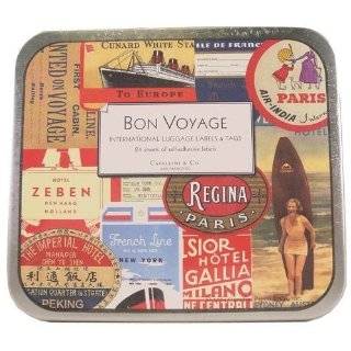 Bon Voyage Luggage Labels and Tags in Tin Cavallini